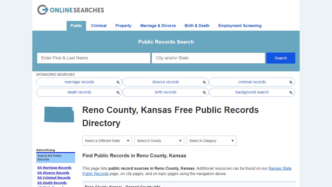 Reno County, Kansas Public Records Directory - OnlineSearches.com